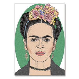 Ahşap Tablo Frida Kahlo Gül Taçlı 25x35 cm