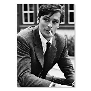 Ahşap Tablo Alain Delon Sigara 35x50 cm