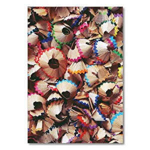 Ahşap Tablo Traşlanan Boyalı Kalem Artıkları 25x35 cm