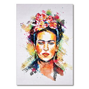 Ahşap Tablo Frida Kahlo Çiçek Taçlı