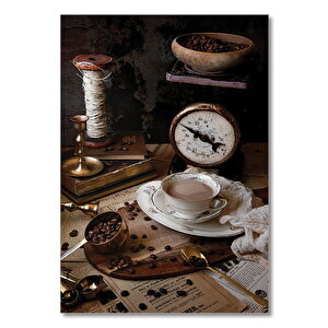 Ahşap Tablo Kahve Kahve Makine 25x35 cm