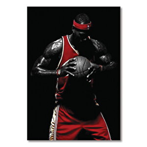 Ahşap Tablo Michael Jordan Siyah Zeminde