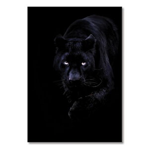 Ahşap Tablo Karanlıktan Gelen Jaguar 50x70 cm