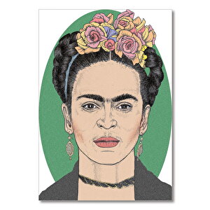 Ahşap Tablo Frida Kahlo Gül Taçlı 35x50 cm