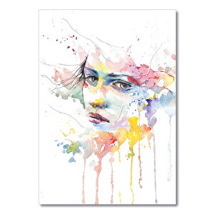 Ahşap Tablo Boyalı Kız 50x70 cm
