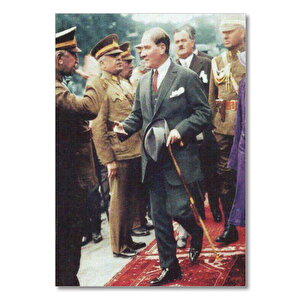 Ahşap Tablo Mustafa Kemal Atatürk Renkli Fotoğraf