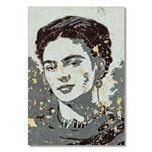 Ahşap Tablo Frida Kahlo Eskitilmiş Zeminde 50x70 cm