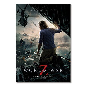 Ahşap Tablo World War Z Film Afiş 35x50 cm