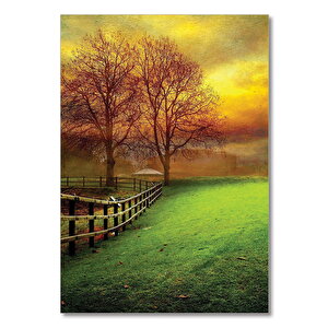 Ahşap Tablo Çit Ağaç Doğa 35x50 cm