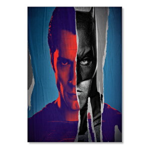 Ahşap Tablo Batman Ve Superman Tek Yüzde 25x35 cm