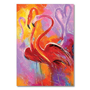 Ahşap Tablo Filamingo Kuşlar Yağlı Boya 50x70 cm