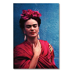 Ahşap Tablo Frida Kahlo Gülümseyen 50x70 cm