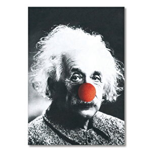 Ahşap Tablo Einstein Kırmızı Burunlu 25x35 cm