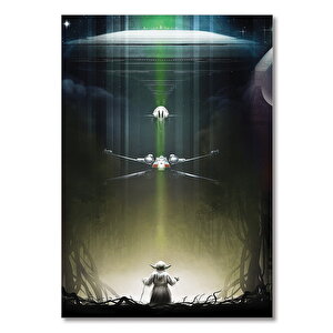 Ahşap Tablo Yoda Gemi Star Wars 50x70 cm