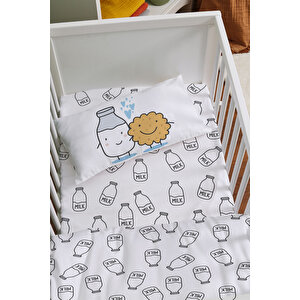 Anne Yanı Beşik Nevresim Takımı (60x100) - Pure Baby Serisi - Süt Ve Kurabiye