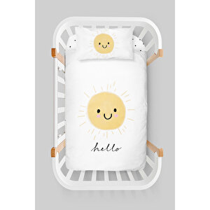 Anne Yanı Beşik Nevresim Takımı (60x100) - Pure Baby Serisi - Gülen Güneş