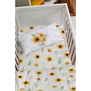 Anne Yanı Beşik Nevresim Takımı (60x100) - For Baby Serisi - Ayçiçeği