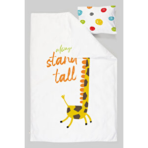 Organik Bebek Nevresim Takımı (100x150) - Pure Baby Serisi - Sevimli Zürafa