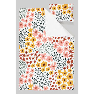 Organik Bebek Nevresim Takımı (100x150) - Iconic Serisi - Bahar Çiçekleri