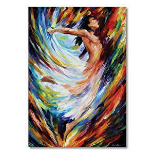 Ahşap Tablo Renkli Dans Kadın 50x70 cm