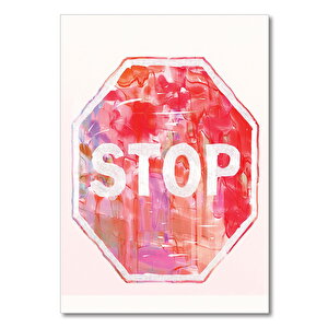 Ahşap Tablo Suluboya Stop 35x50 cm
