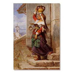 Ahşap Tablo Su Taşıyan Çingene Yağlıboya 25x35 cm