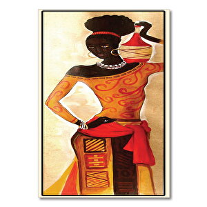 Ahşap Tablo Zarif Afrikalı Kadın 50x70 cm