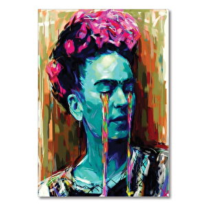 Ahşap Tablo Frida Kahlo Gözyaşı Çizim 25x35 cm