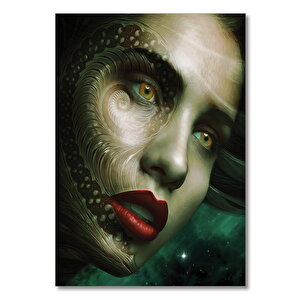 Ahşap Tablo Desen Yüzlü Kadın 25x35 cm
