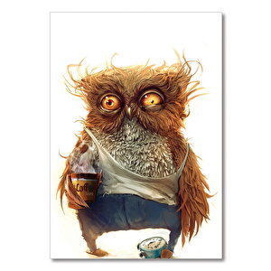 Ahşap Tablo Owl Hangover 25x35 cm