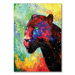 Ahşap Tablo Panter Yağlıboya 50x70 cm