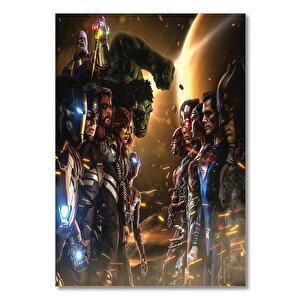 Ahşap Tablo Avengers Bütün Kahramanlar 35x50 cm