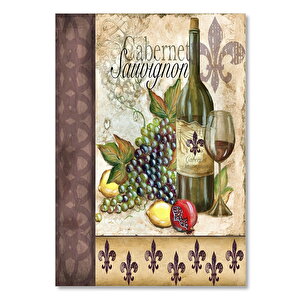 Ahşap Tablo Sauvignon Kırmızı Şarap Meyve 35x50 cm