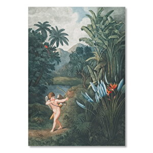 Ahşap Tablo Eros İş Başında Çizim 25x35 cm