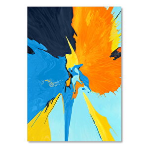 Ahşap Tablo Renklerin Patlaması Turuncu Mavi Sarı 50x70 cm
