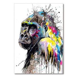 Ahşap Tablo Yağlı Boya Çalışması Goril 50x70 cm