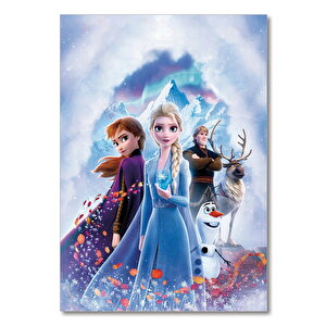 Ahşap Tablo Frozen 2 Queen Elsa, Anna, Olaf Ve Kristoff 35x50 cm