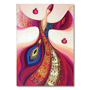 Ahşap Tablo Semazen Ebruli Sanatı 50x70 cm