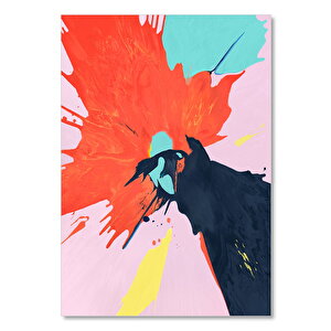Ahşap Tablo Renklerin Patlaması Turuncu Ve Siyah 35x50 cm