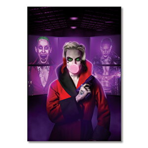 Ahşap Tablo Harley Quinn Joker Love Neon 25x35 cm