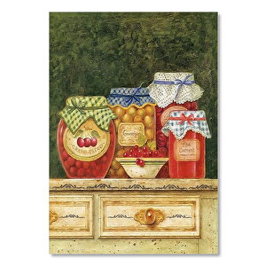 Ahşap Tablo Vintage Reçel Kavanozları 35x50 cm