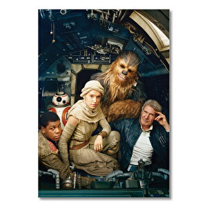 Ahşap Tablo Star Wars Güç Uyanıyor Han Solo Rey Finn Chewbacca 25x35 cm