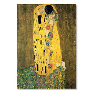 Ahşap Tablo Gustav Klimt Öpücük Görseli 35x50 cm
