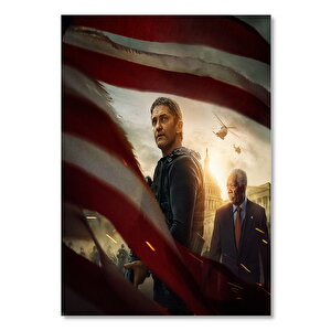 Ahşap Tablo Kod Adı Angel Gerard Butler Ve Morgan Freeman 35x50 cm
