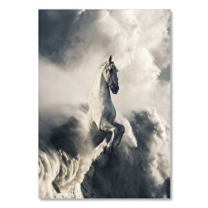 Ahşap Tablo Pegasus Ve Gri Bulutlar 35x50 cm