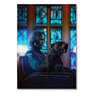 Ahşap Tablo John Wick Ve Köpeği 50x70 cm