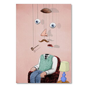Ahşap Tablo Sürreal Portre 50x70 cm