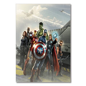 Ahşap Tablo The Avengers Tüm Kahramanlar 35x50 cm
