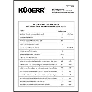 Kügerr F10 60 Cm Ankastre Flat Sessiz Davlumbaz