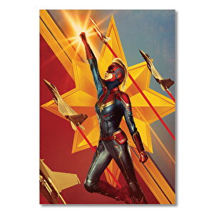 Ahşap Tablo Uçaklar Yarışan Kaptan Marvel 50x70 cm